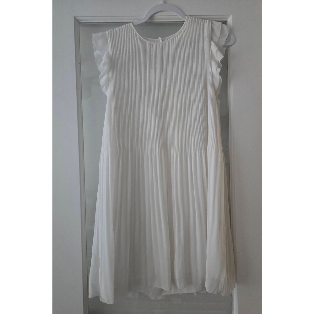 Wilfred White Pleated Mini Dress